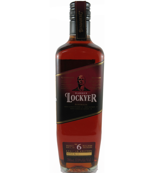 Bundaberg Darren Lockyer 6 Year Old Rum Limited Release Bottle